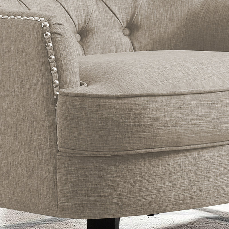 Chaise d'appoint rembourrée avec coussin moelleux Mid-Century
