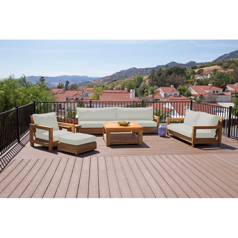 Chatsworth Outdoor 6 - Piece Teak Conversation Set, Granite Sunbrella®
