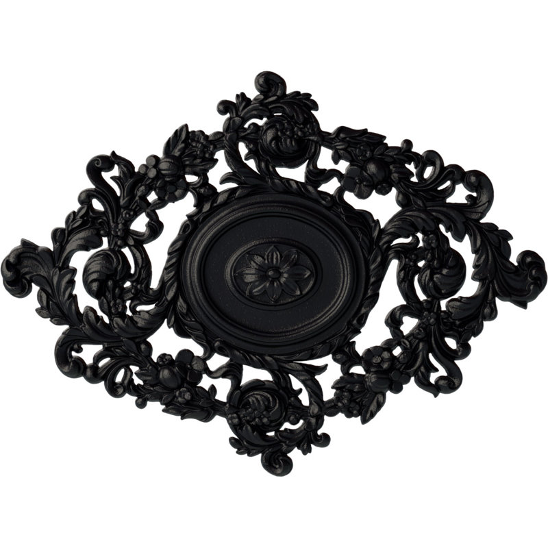 Médaillon de plafond Endurathane Katheryn, l 22 1/2 po x H 30 3/8 po x P 1 1/2 po, finition gris acier peint à la main