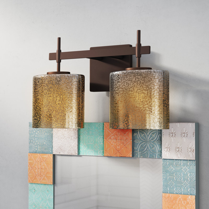 Éclairage pour meuble-lavabo 2 lumières Casson, Chrome poli, Opale, Oui