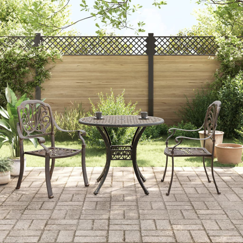 Betterton 2 - Person Patio Dining Set with, Black, Bronzes