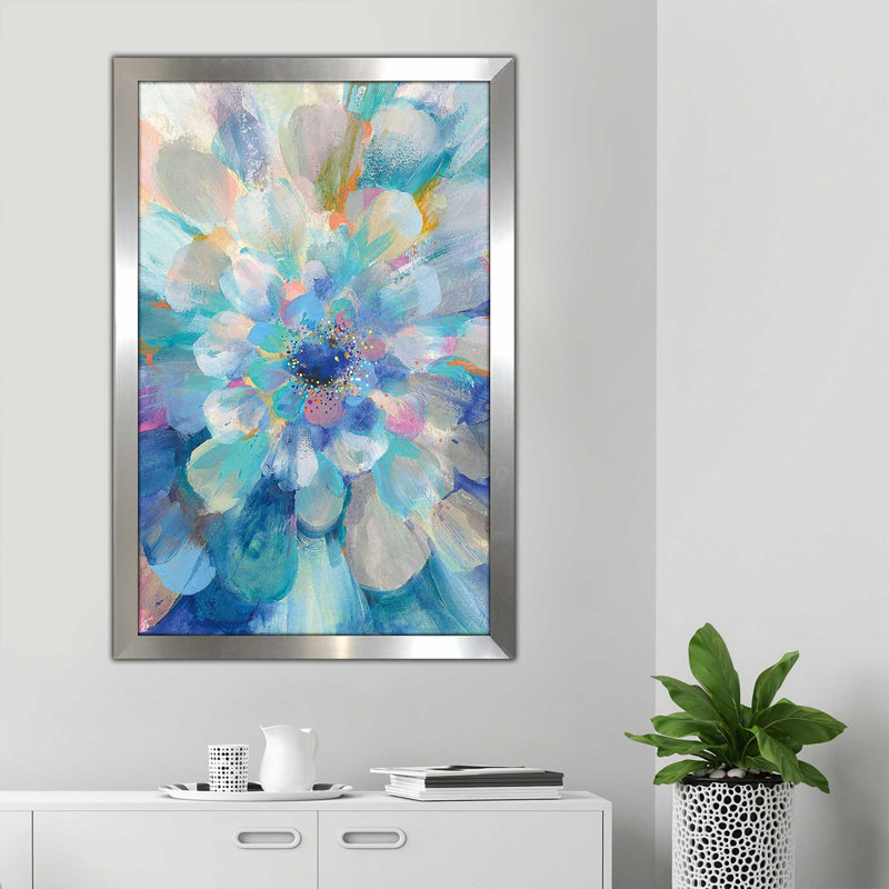 Intensité II par Danhui Nai - Peinture, Encadrement argenté, H 39,5 po x l 27,5 po x P 0,75 po