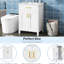 Meuble-lavabo double de 48 pouces avec lavabos en céramique, finition peinte, porte à fermeture en douceur et tablette réglable en forme de U pour une organisation de salle de bain moderne et efficace avec tiroir rabattable, poignées dorées A-1004515980