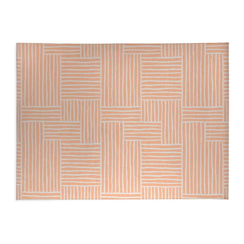 Grid Puz Kids Play Mat, Rectangle 60" x 84", Peach/Orange