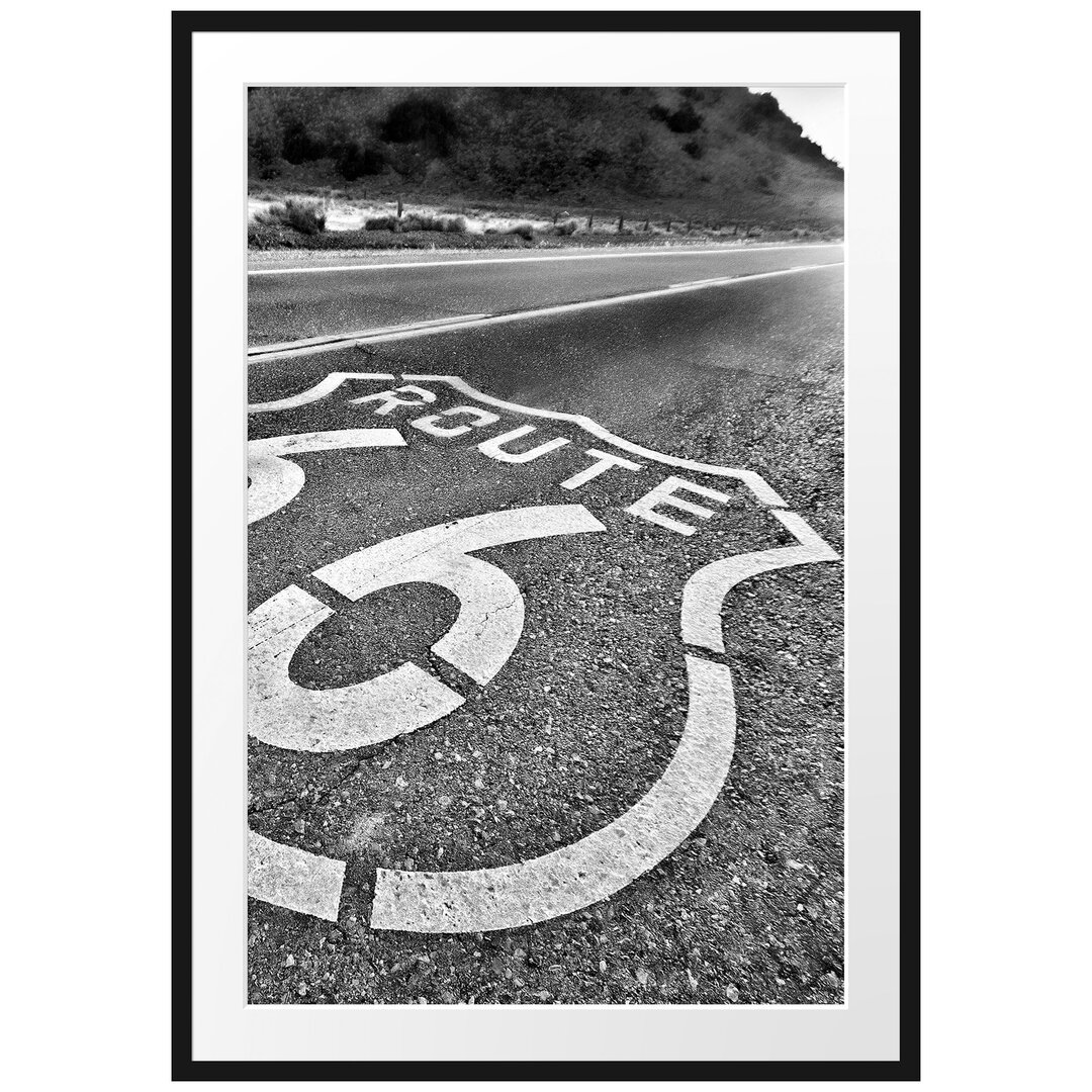 Gerahmtes Poster Autobahn-Route 66