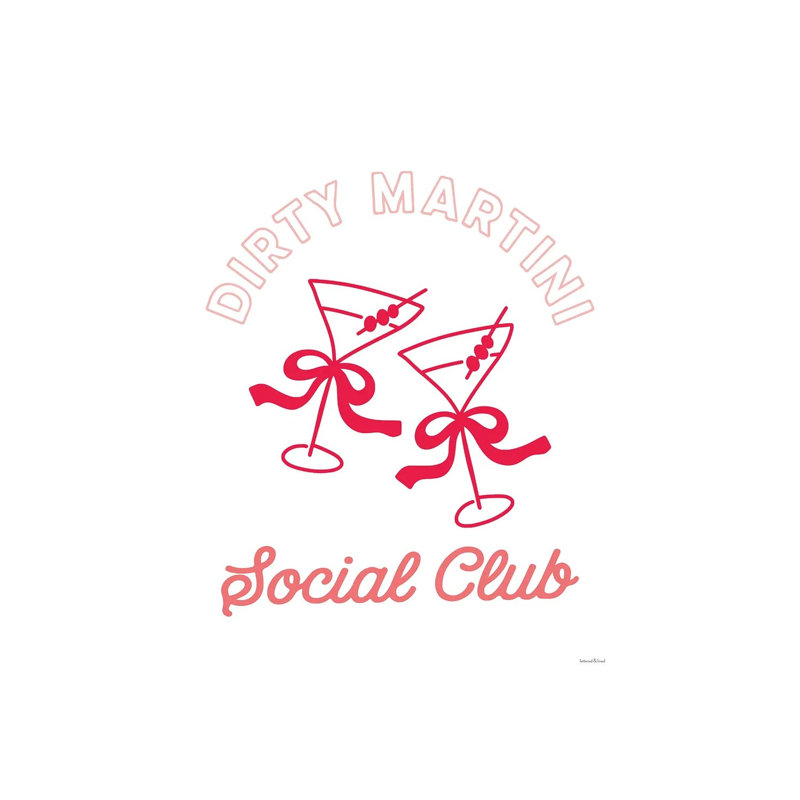 Social Club Martinis With Bows 1 Piece Wall Art on Canvas, 30.48 cm H x 20.32 cm W x 1.905 cm D, Does Not Apply