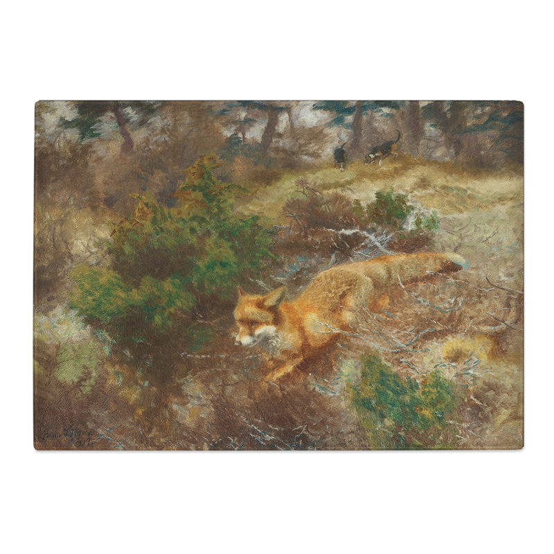 Fox and Hunting Dogs Vol.1 by Bruno Liljefors Chopping Board, 0.4cm H x 28.5cm W x 39cm L