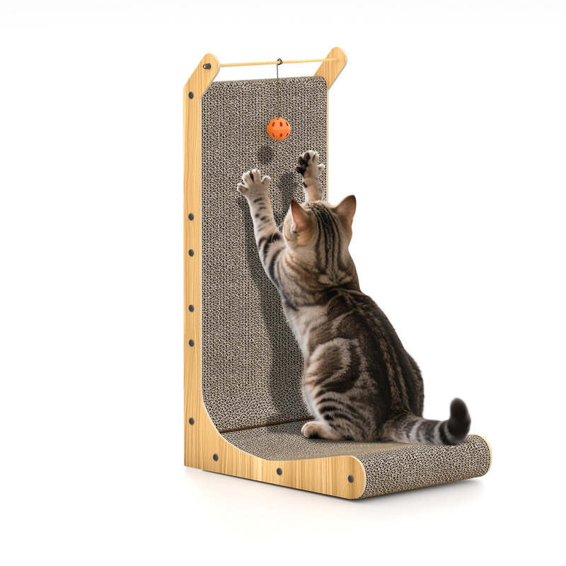 Cat Scratcher Cat Scratching Board Cardboard Wall & Corner Pet Furniture, Grey, 68cm H x 29cm W x 42cm D