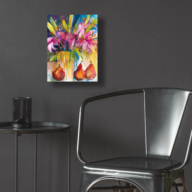 «Three's A Pear» par Annelein Beukenkamp, art mural en verre acrylique, H 16 po x l 12 po x P 0,13 po
