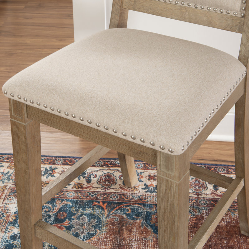 Eidson Wood Upholstered Bar & Counter Stool, Counter Stool (26" Seat Height), Natural