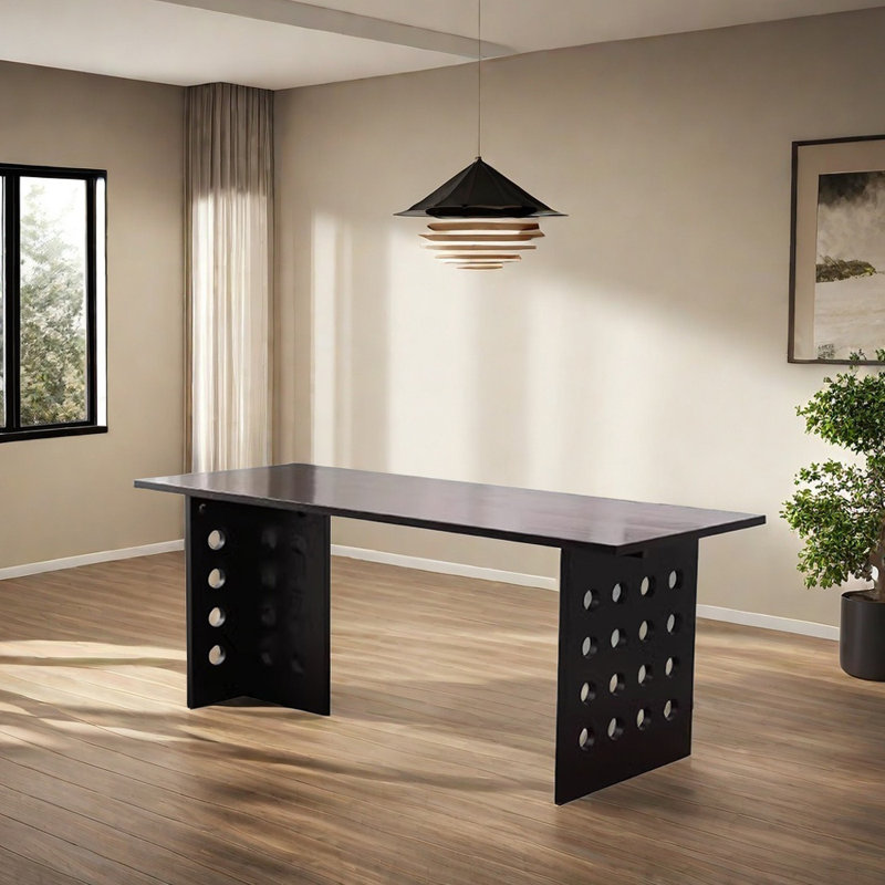 Durable Beautiful Design Sense Solid Wood Table, 29.52"H x 86.61"L x 35.43"W