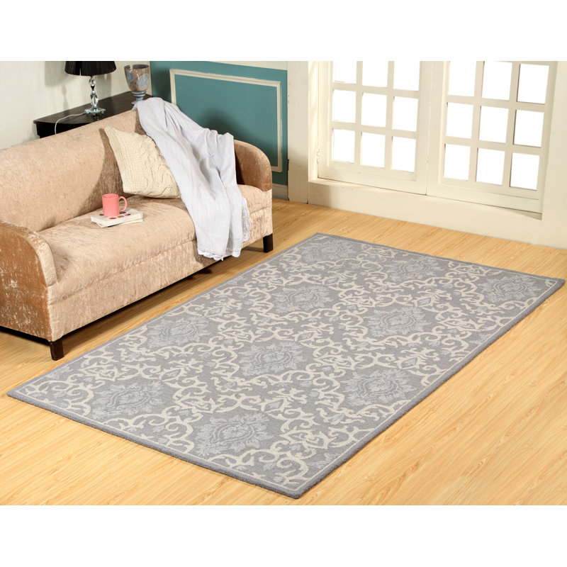 Galen Wool Damask Indoor Rug, Rectangle 9'2" x 12'6"