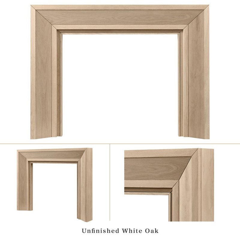 Modern Ember Everly Wood Fireplace Mantel Surround Kit in White | 56" x 42" Opening | 54", 72", Unfinished