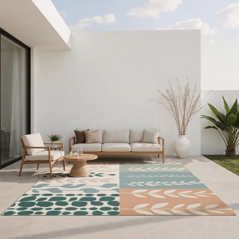 Tapis intérieur et extérieur Misty Greens, Rectangulaire 8 pi x 10 pi