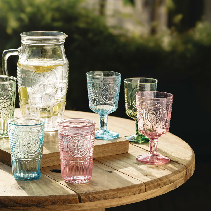 Romantiques 10,75 oz Verres à cocktail, Bleu clair