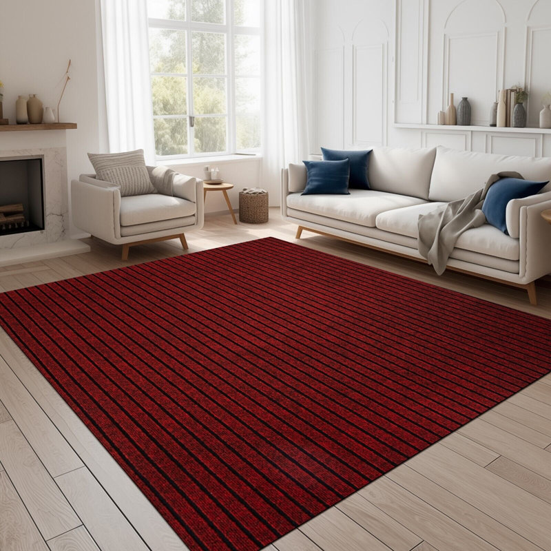 Tapis pour couloir ou cuisine, petit tapis à rayures rouge, Tapis de couloir 2 pi x 62 pi