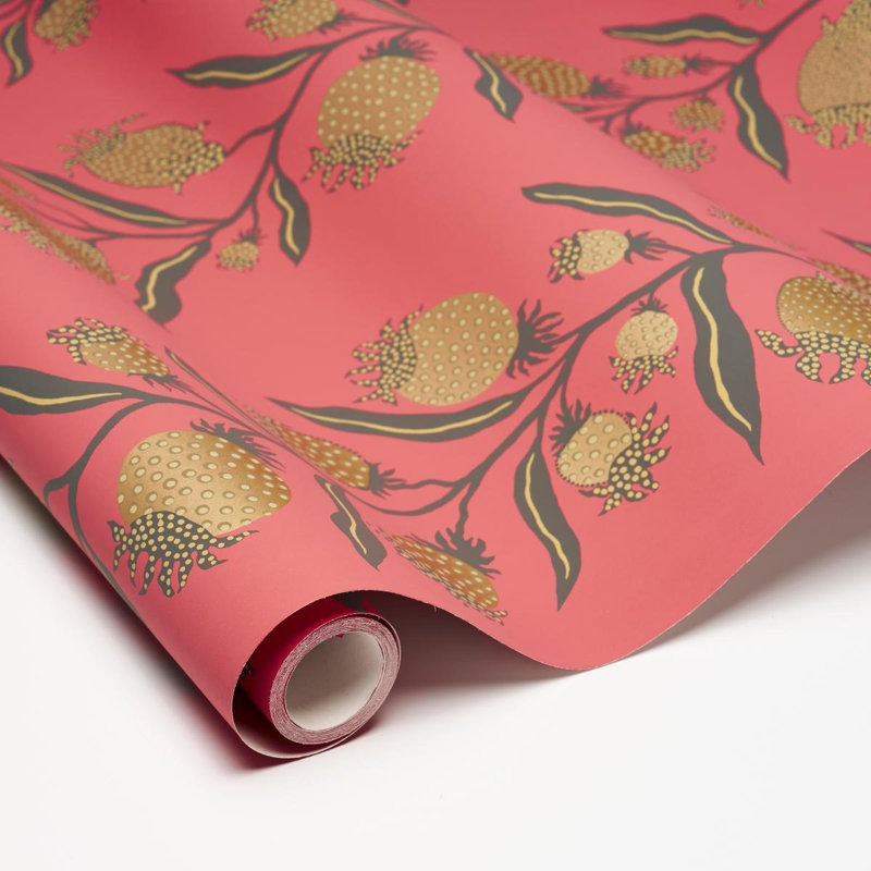 Schumacher x Marian Mcevoy Thistle Vine Wallpaper, Red/Gold