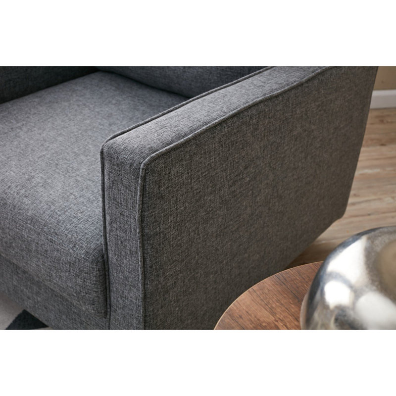 Fauteuil en polyester 33,46 po Darron, Polyester gris