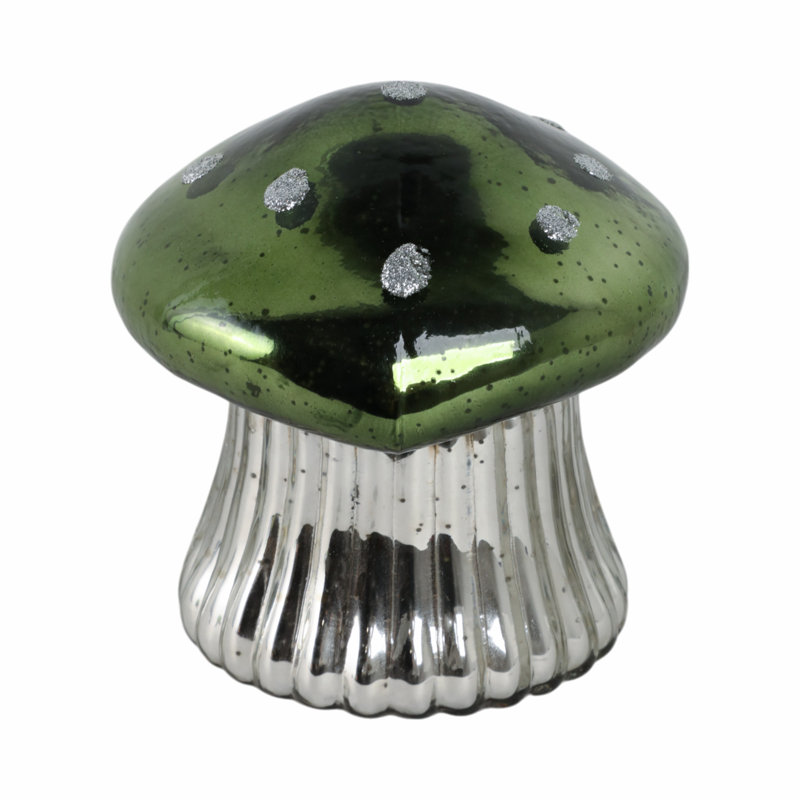 Sagebrook Home 6" 12 Oz Mushroom Candle, Green