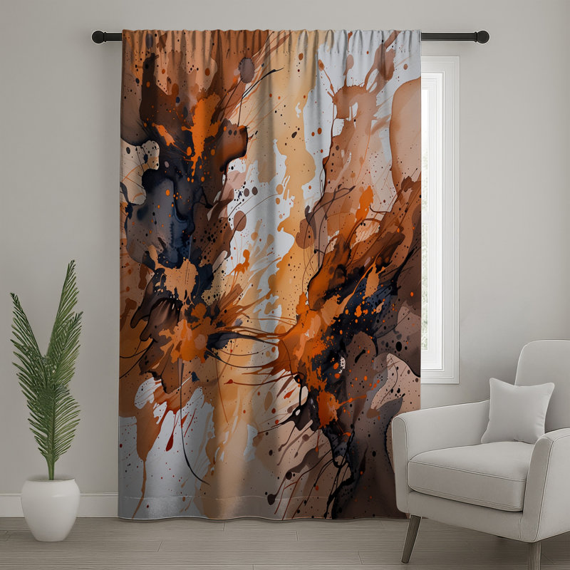 Rideaux abstraits, voilages et voilages à motif abstrait - 1 panneau, Blockout, 50" x 92" - 1 Panel