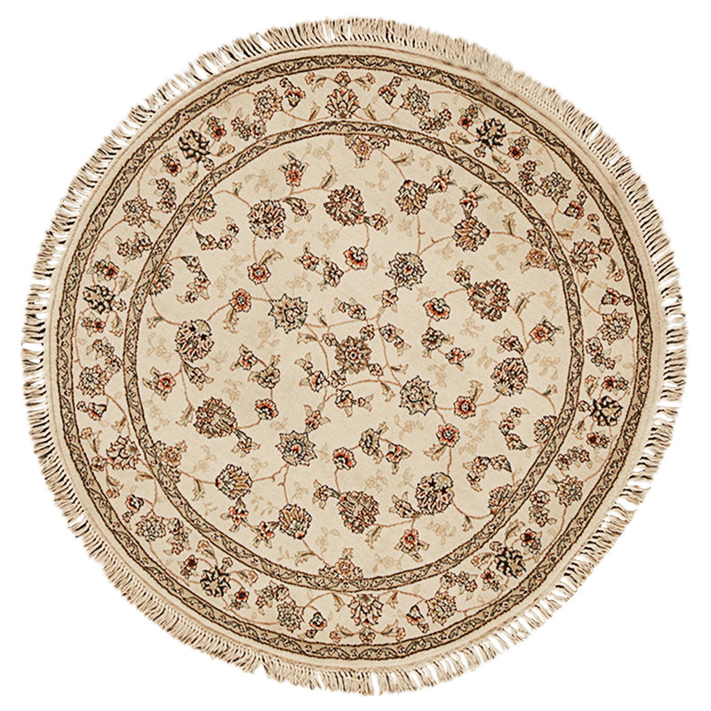High-Quality Hand-Knotted Ivory Area Rug