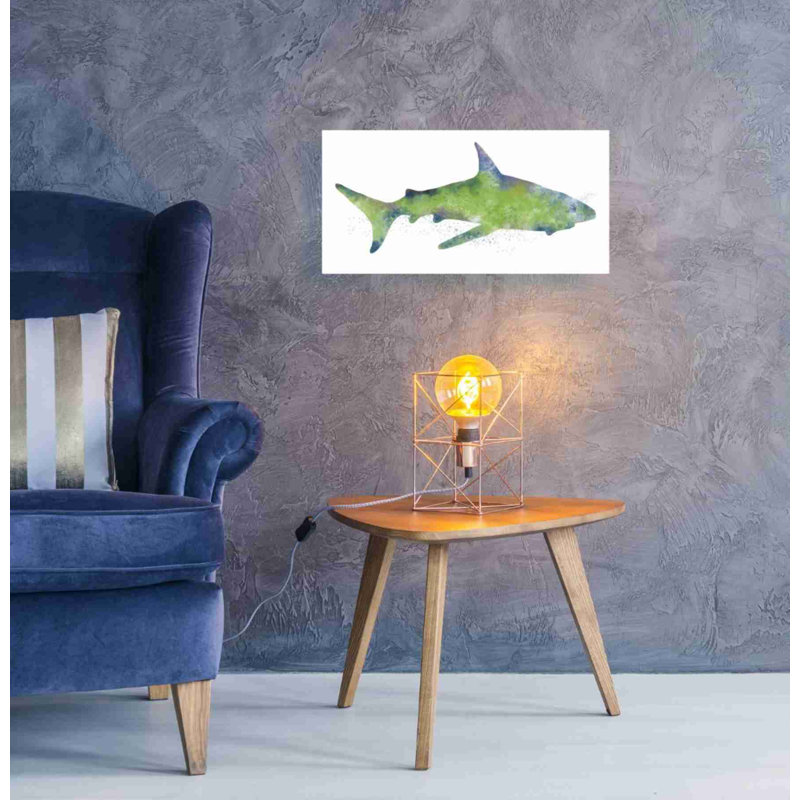 'Watercolor Shark II' by Linda Woods, Canvas Wall Art, 20" H x 40" W x 1.5" D