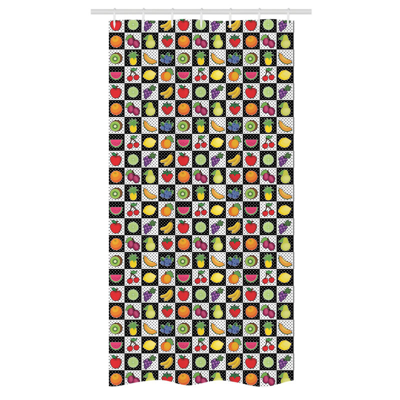 Geometric Shower Curtain with Hooks Included, 36" W x 72" L