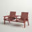 Wilhelmina Outsunny Patio Bench, Garden Bench with Middle Table and Umbrella Hole, Wooden Outdoor Bench-2074790539