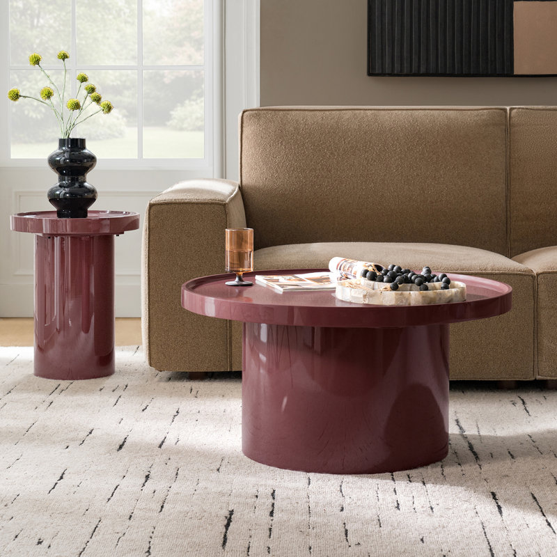 Ensemble de tables basses rondes Northfield, Rouge vin