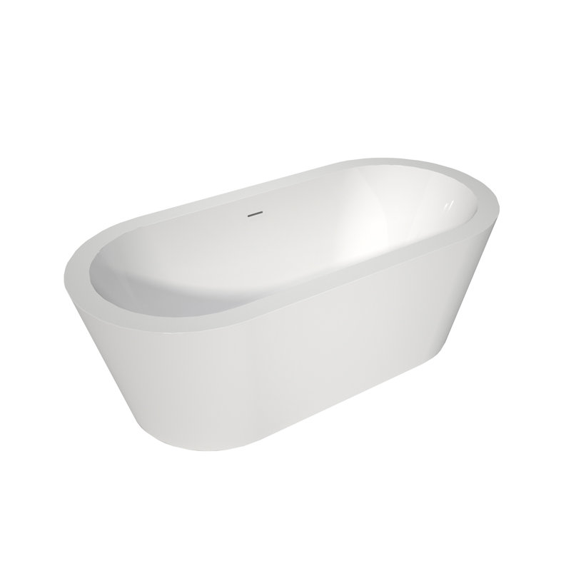Baignoires autoportantes en acrylique 67 po, Baignoires de trempage profondes et spacieuses, Blanc