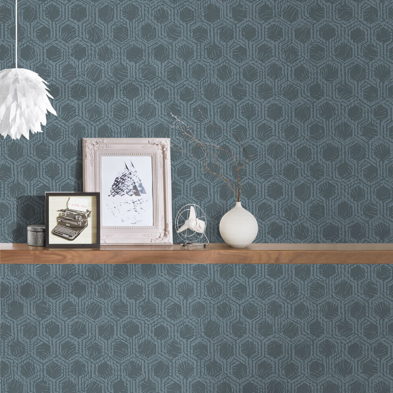 Musa 10.05m x 53cm Matte Wallpaper Roll, Blue/Grey