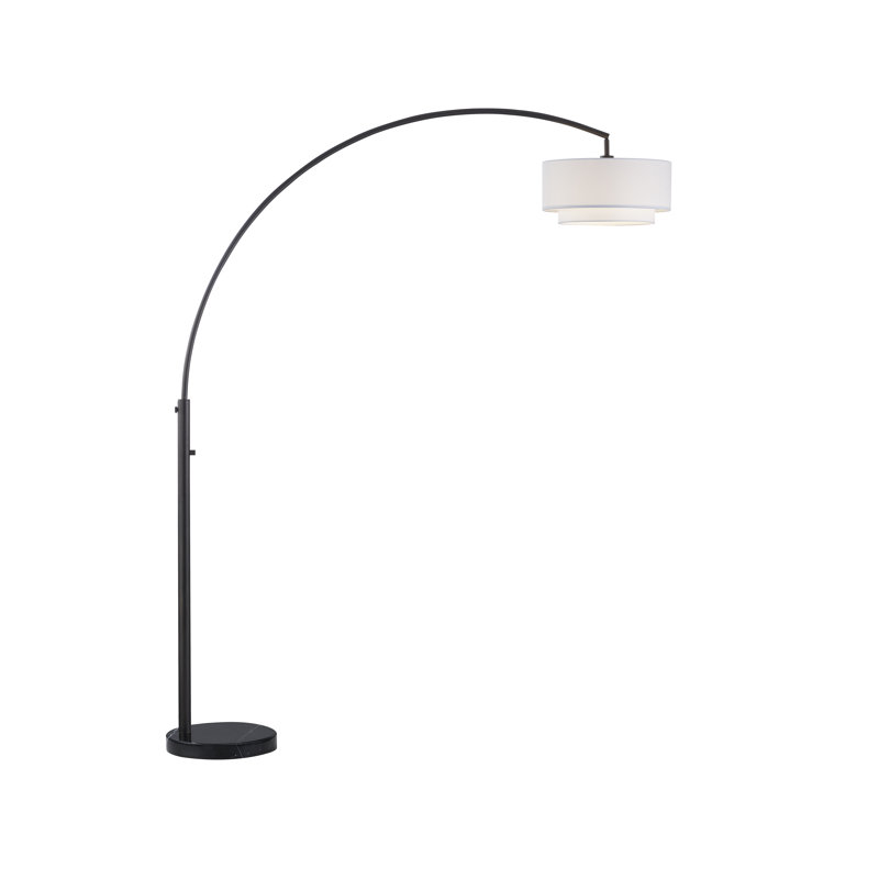  Lampe sur pied à DEL à bras pivotant double 82 po, Blanc