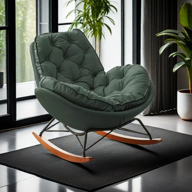 Chaise berçante légère, luxueuse et confortable, Vert