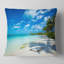 Coussin lombaire à plage tropicale avec palmier mer-123322615