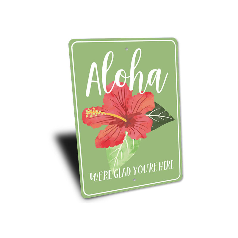 Plaque Aloha, H 18 po x l 12 po x P 0,06 po