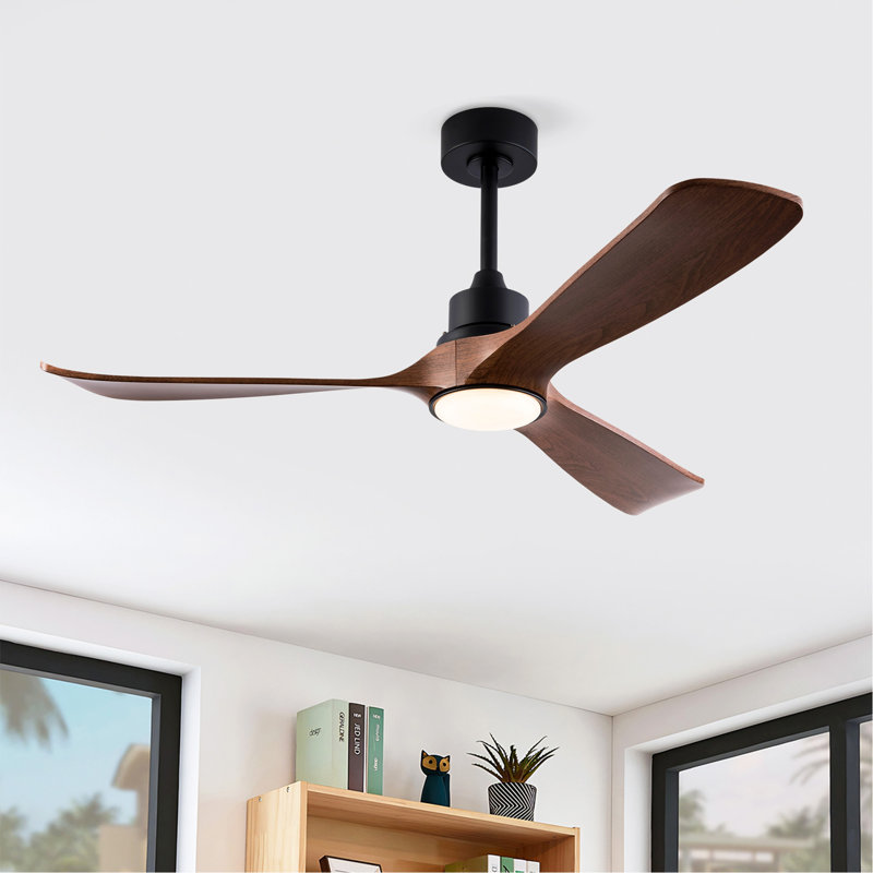 Hot sales Ventilateur de plafond moderne de 52 pouces avec 3 couleurs à intensité variable, 3 pales ABS, moteur à courant continu réversible et télécommande