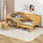 Wooden Twin Size Daybed With Storage Shelves And Lockers, Multi-Functional Bed With Study Desk And Matching Stool-107727056