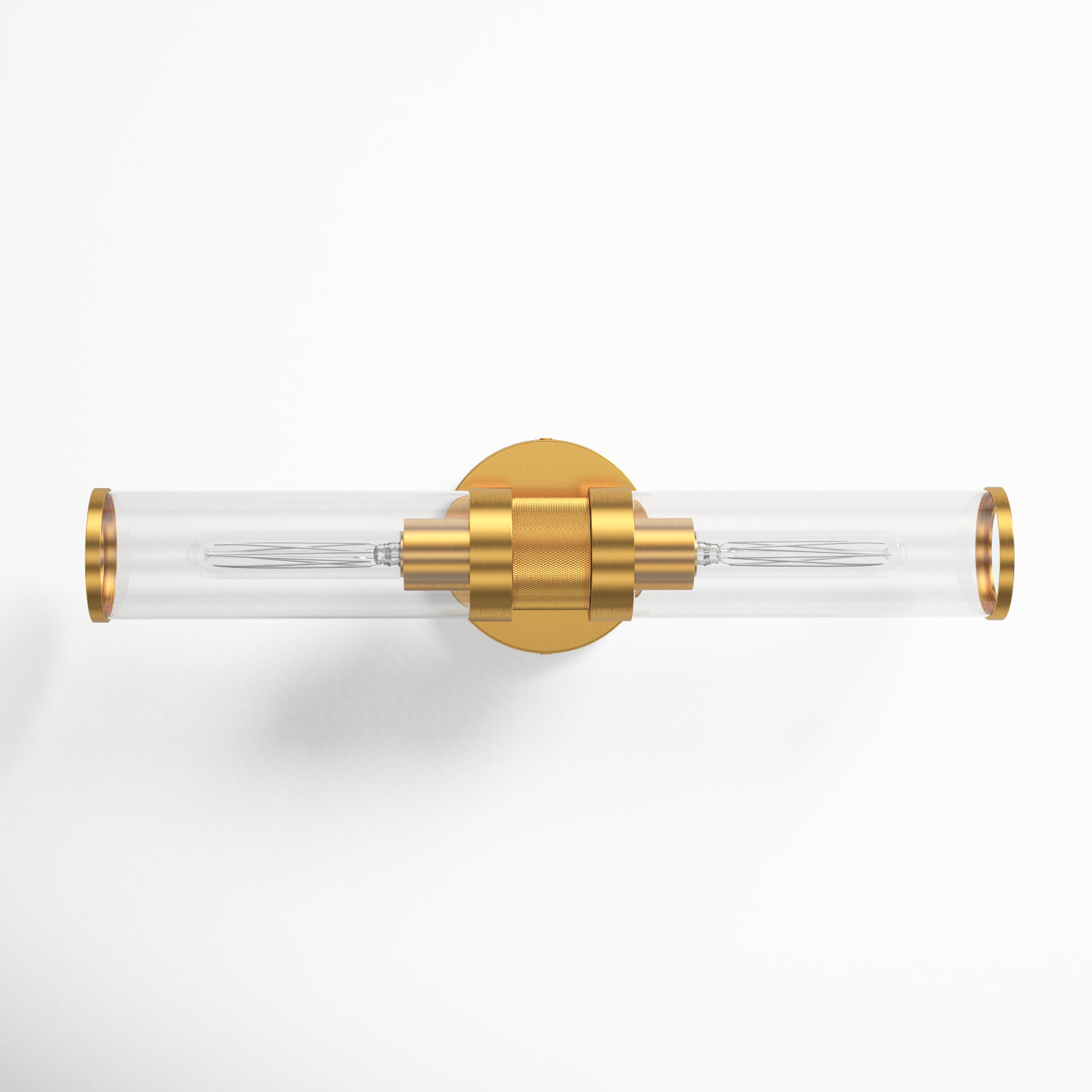 Atley 2 Light Transparent Dimmable Bath Bar, Satin Brass