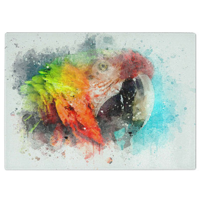 Tempered Glass Macaw Parrot Chopping Board