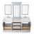 Stafford 85 " W Freestanding Standard 2 Double Vanity Bathroom Vanity With Carrara Marble Top with Mirror-81716217