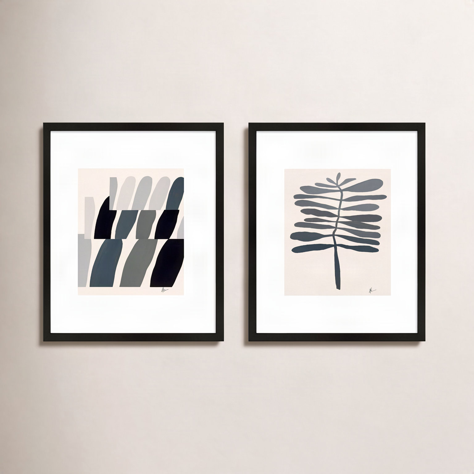 Flora 1&2 by Lee Lessem, 50" H x 80" W x 1.25" D, Black Framed