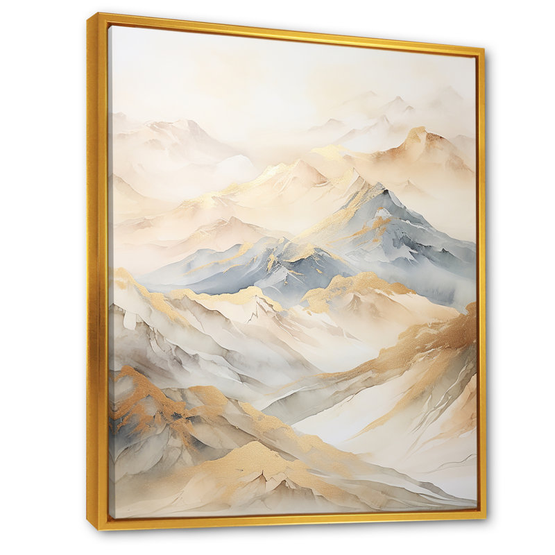 Majestic Mountain Peaks II, Cadre flottant doré, H 40 po x l 30 po