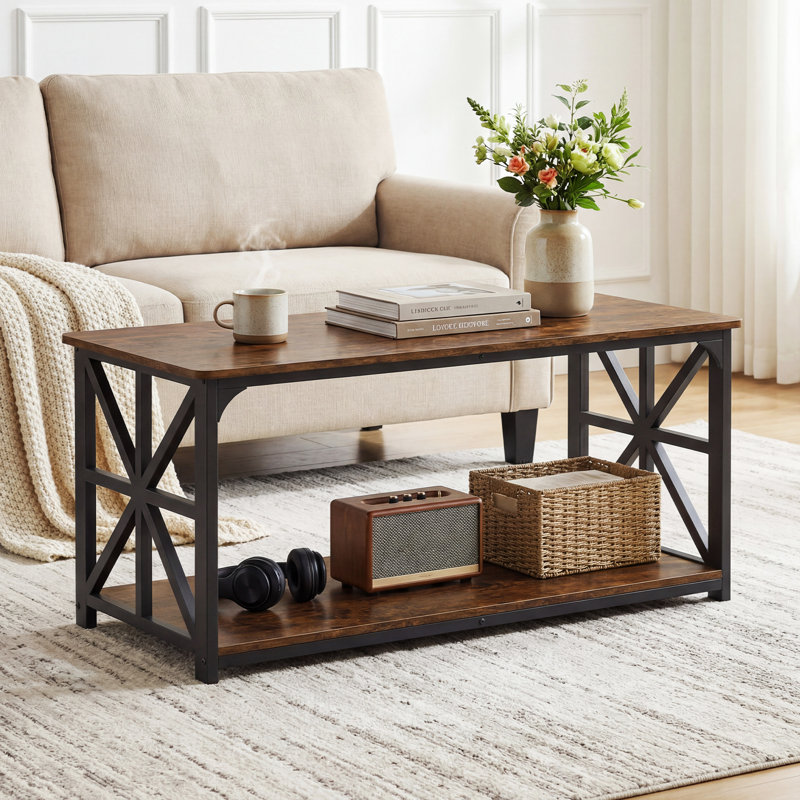 Coffee Table with Storage, Brown