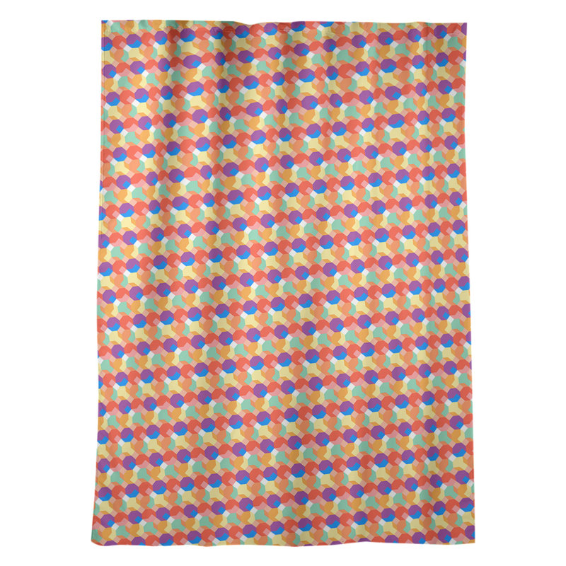 Panneau de rideau simple occultant et isolant avec passe-tringle géométrique, Orange / mauve