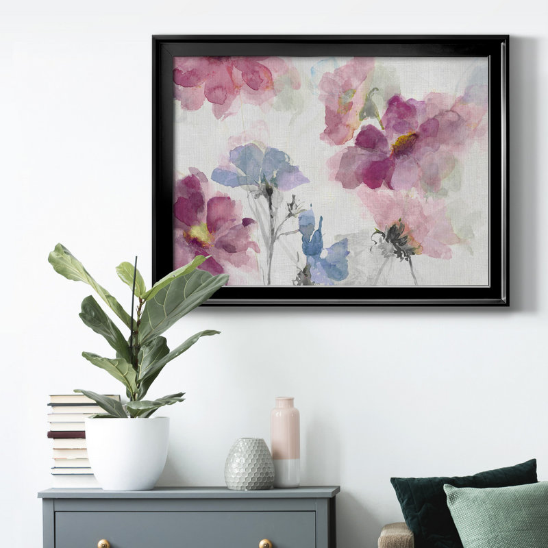 Prairie Wildflowers - Peinture sur toile encadrée, H 18,5 po x l 24,5 po x P 1 po, Cadre noir