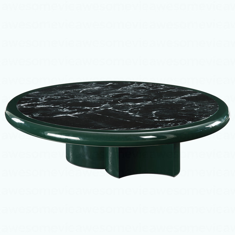 Table basse vert foncé à motif de marbre, table basse Ronald