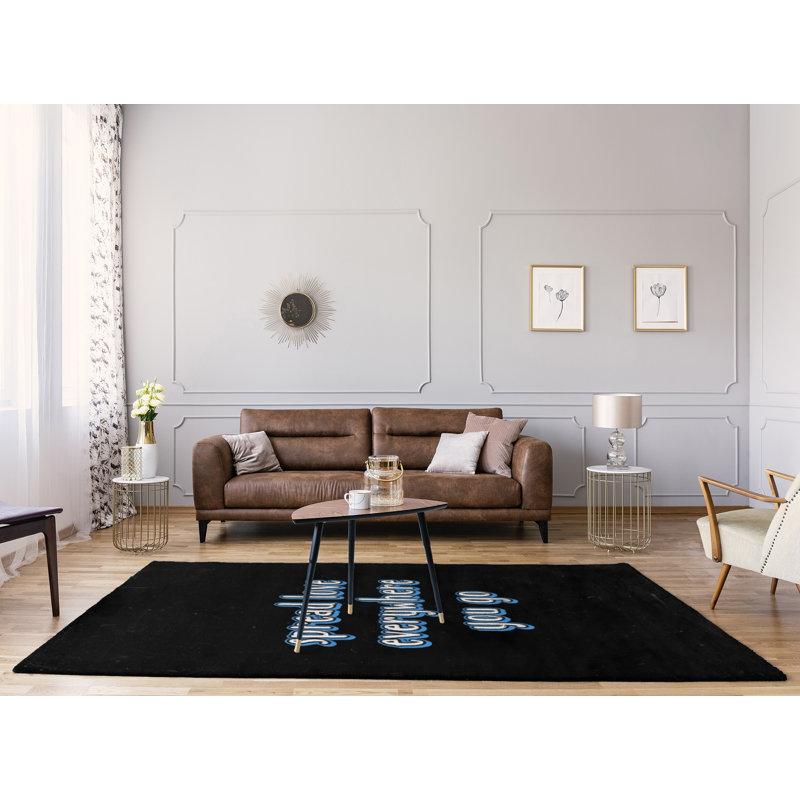 Tapis en polyester tableau noir style "spread love quot", Rectangle 5 pi x 7 pi