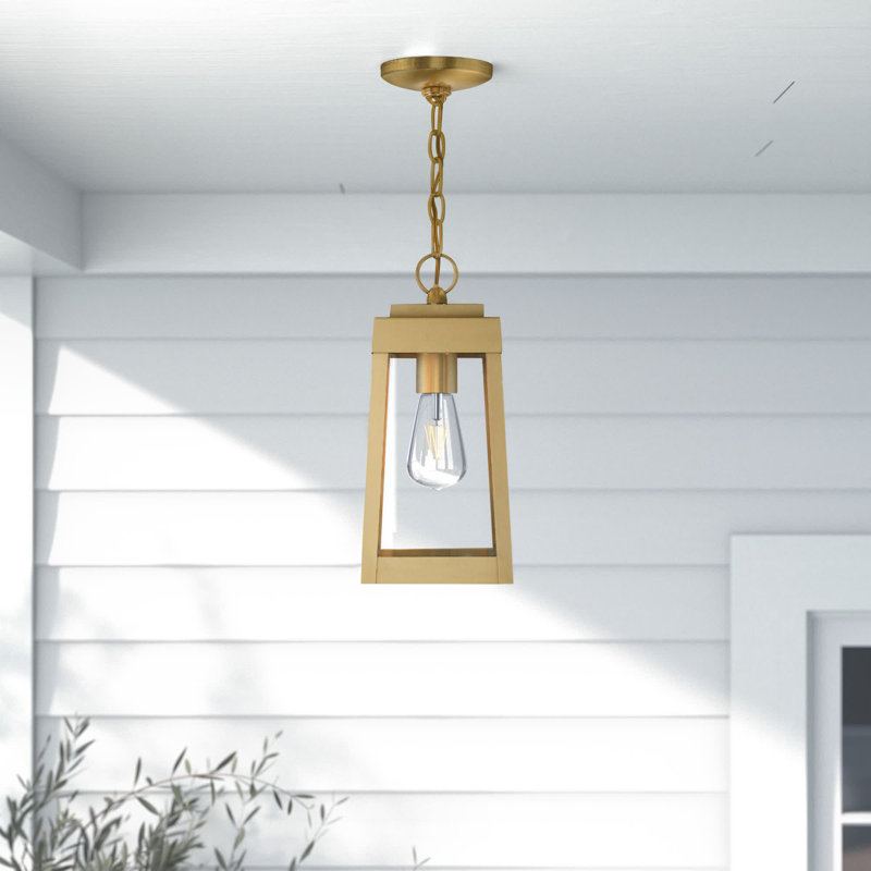 Antionetta Outdoor Hanging Lantern, Satin Brass
