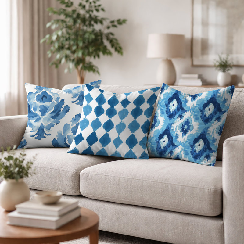 Coussin Boho 3 pièces, H 18 po x l 18 po