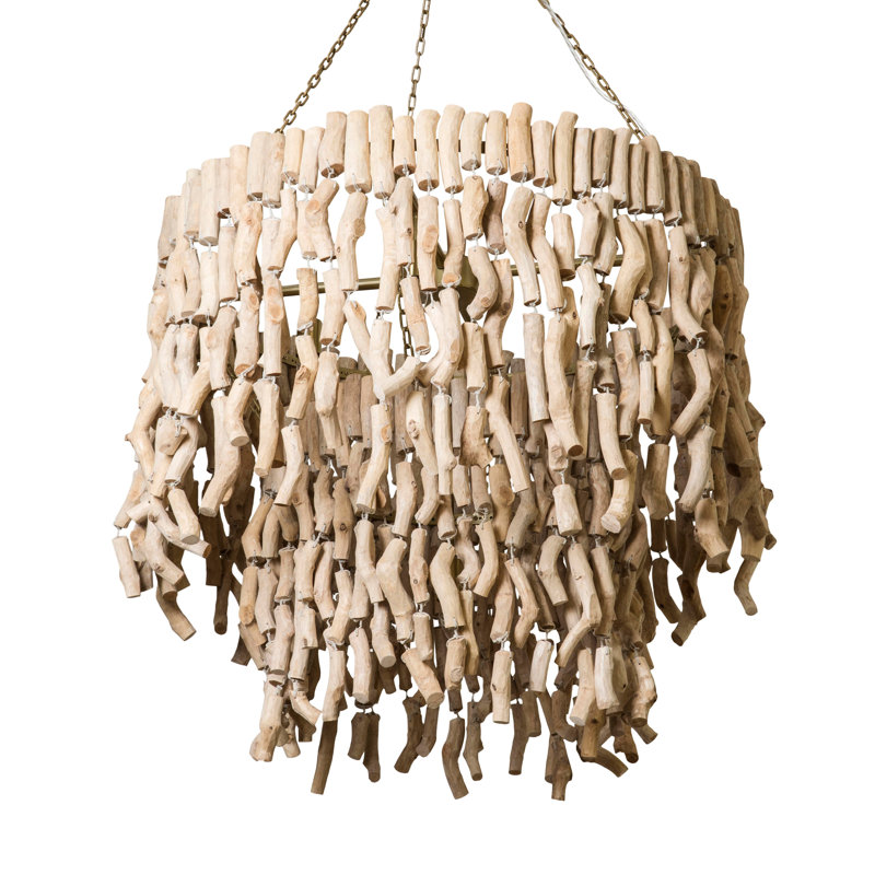 'Wiggle' Wood Chandelier